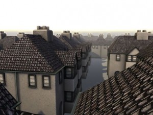 three old city buildings 3D Модель