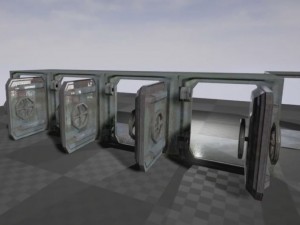 massive door with animation 3D Model