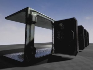 massive door with animation 3D Model