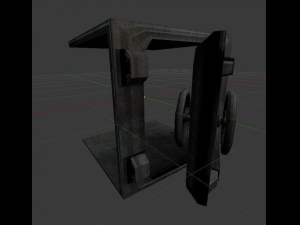 massive door with animation 3D Model