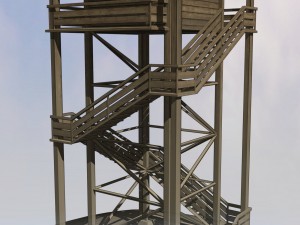 watch tower made of wood Model 3D