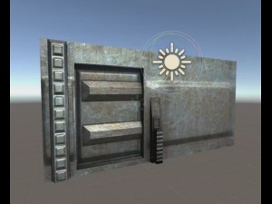 sci-fi door component 3 rigged and animated 3D Модель