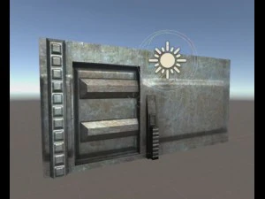 sci-fi двері компонент 3 сфальсифікований і анімований 3D Модель