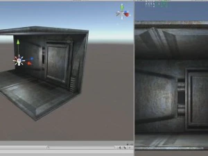 sci-fi door component 3 rigged and animated 3D Model