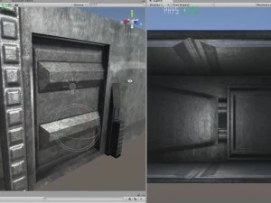 sci-fi door component 3 rigged and animated 3D Model