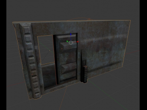 sci-fi door component 3 rigged and animated Modello 3D