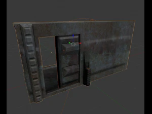 sci-fi door component 3 rigged and animated 3D Model