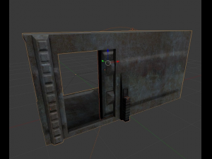 sci-fi door component 3 rigged and animated Modello 3D