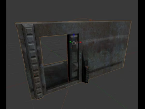 sci-fi door component 3 rigged and animated 3D Model