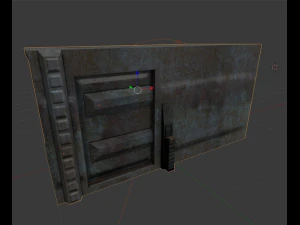 sci-fi door component 3 rigged and animated 3D Model