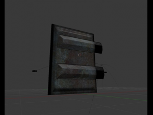 sci-fi door component 3 rigged and animated Modello 3D