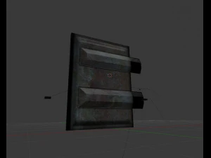 sci-fi door component 3 rigged and animated 3D Model