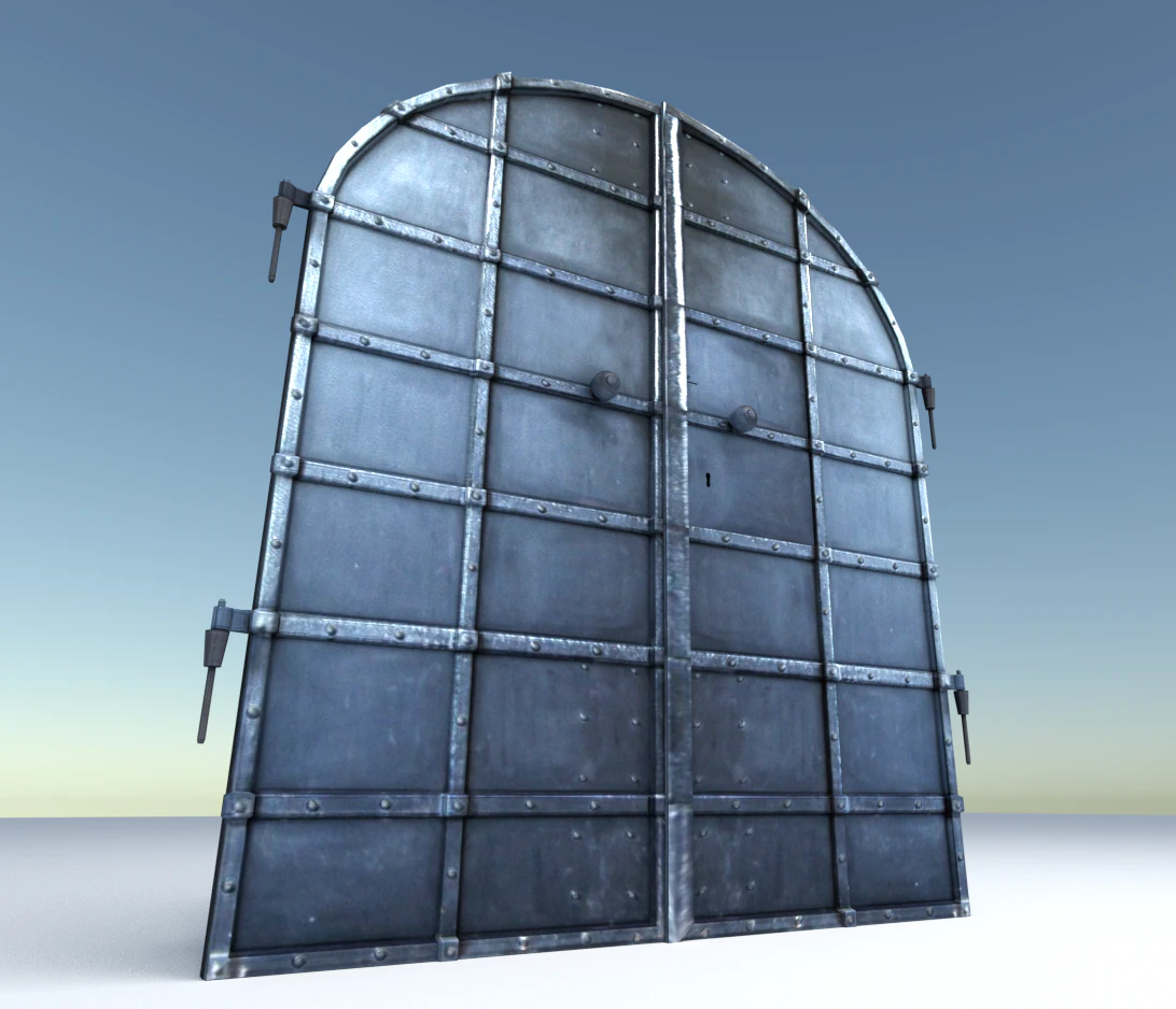 old basement door 3D Model .c4d .max .obj .3ds .fbx .stl .blend 