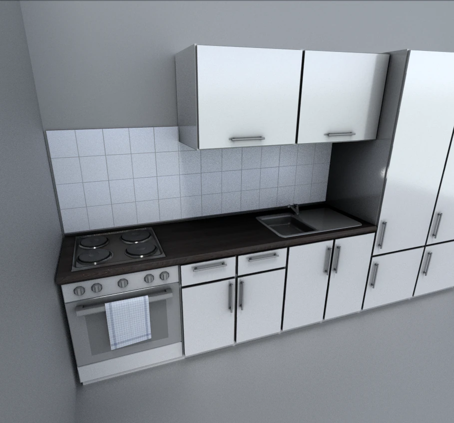 kitchen module 3D Model .c4d .max .obj .3ds .fbx .stl .blend 
