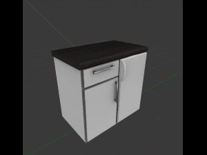 cabinet with integrated freezer 3D Model