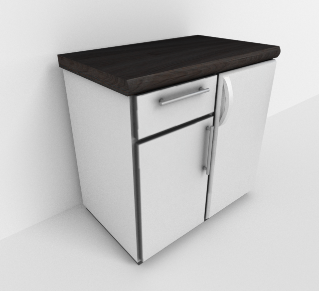 cabinet with integrated freezer Modelo 3D .c4d .max .obj .3ds .fbx .stl .blend 