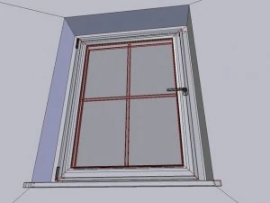 window component rigged and animated 3D Model