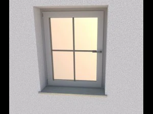 window component rigged and animated 3D Model