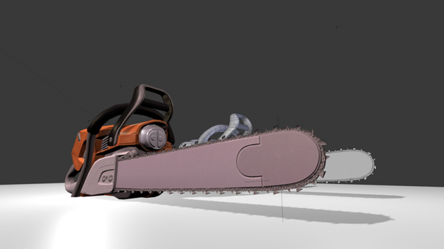 chainsaw animated Model 3D .c4d .max .obj .3ds .fbx .stl .blend 