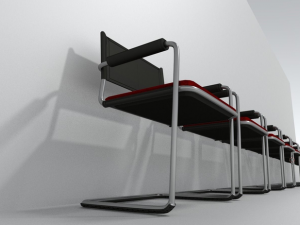 chair for the waiting room Modelo 3D