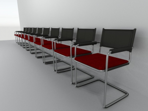 chair for the waiting room Modelo 3D