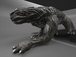 obce zwierzę uzbrojone i animowane Model 3D