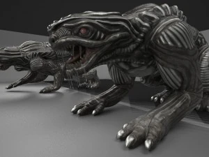 obce zwierzę uzbrojone i animowane Model 3D