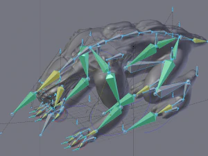 obce zwierzę uzbrojone i animowane Model 3D