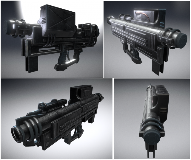heavy blaster 3D 模型 .c4d .max .obj .3ds .fbx .stl .blend