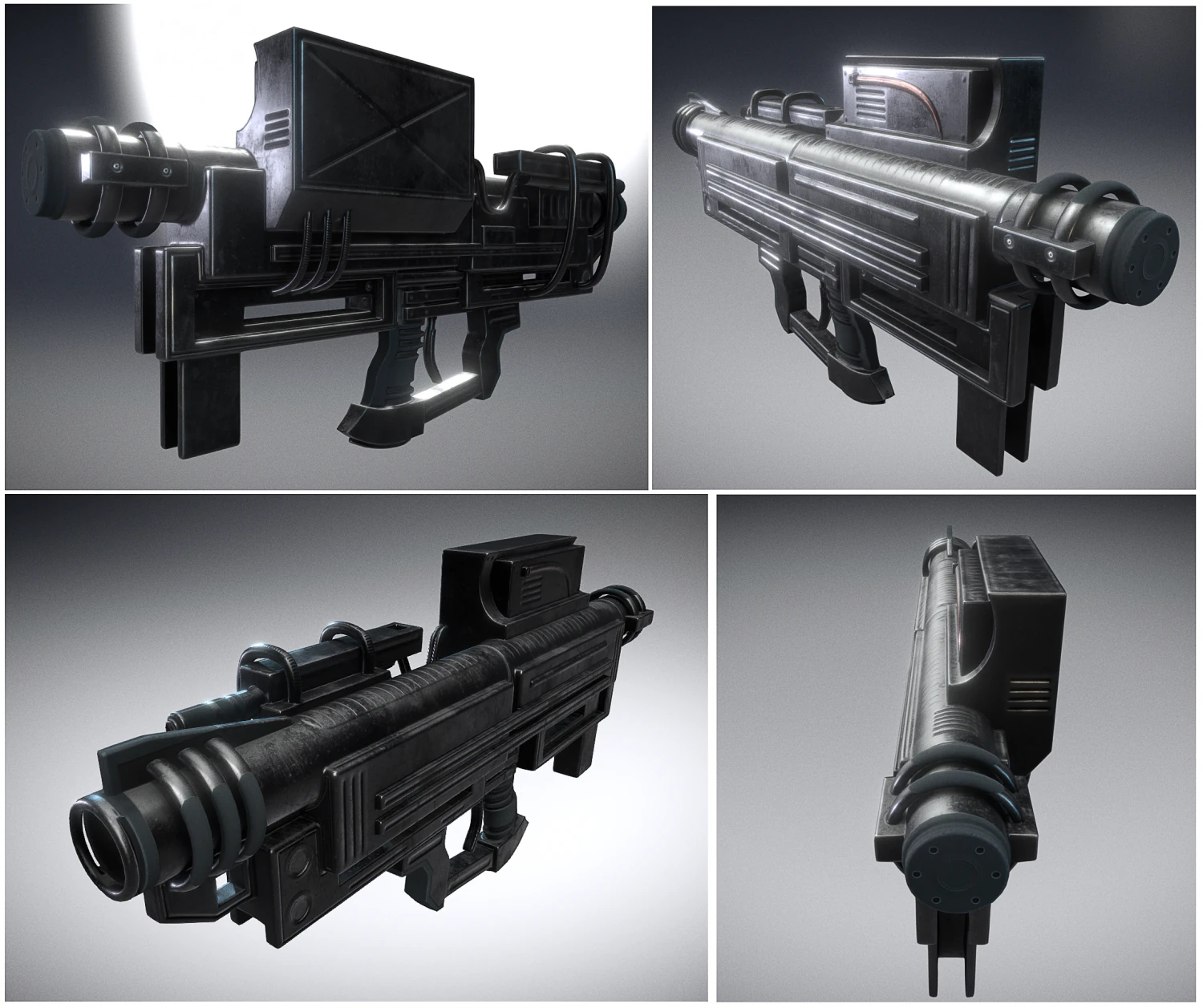 heavy blaster 3D Model .c4d .max .obj .3ds .fbx .stl .blend