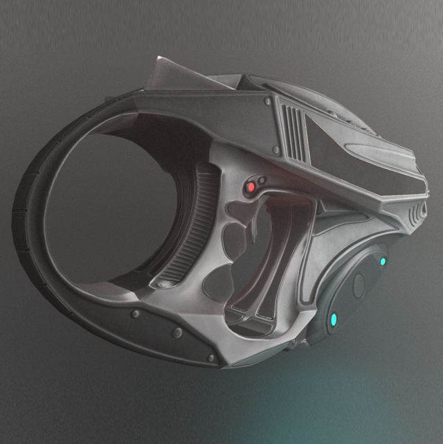 futuristic handgun Modelo 3D .c4d .max .obj .3ds .fbx .stl .blend 