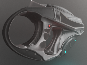 futuristic handgun 3D Model