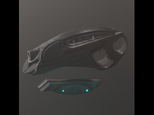 futuristic handgun Modelo 3D
