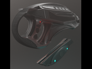 futuristic handgun Modelo 3D
