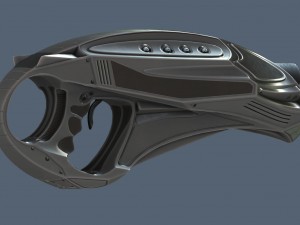 futuristic handgun Modelo 3D