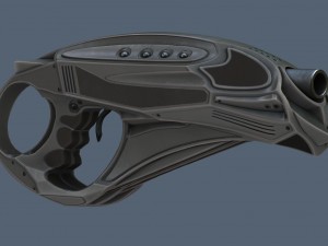 futuristic handgun Modelo 3D