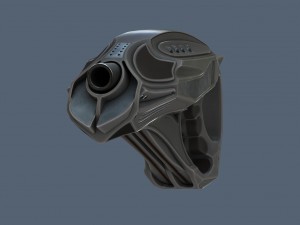 futuristic handgun Modelo 3D