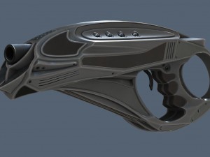 futuristic handgun Modelo 3D