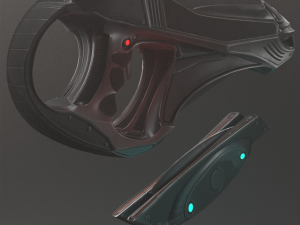 futuristic handgun Modelo 3D