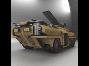 amphibious tank rigged 3D 모델