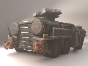 amphibious tank rigged Model 3D