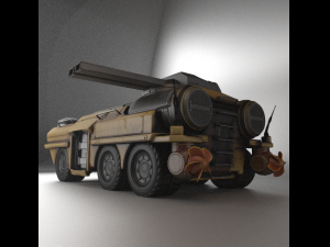 amphibious tank rigged Model 3D