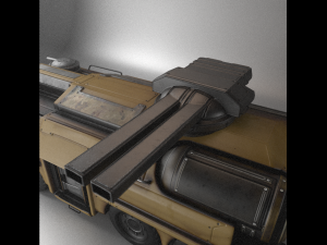amphibious tank rigged Model 3D