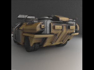 amphibious tank rigged Model 3D