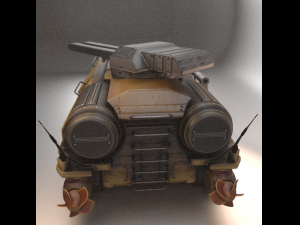 amphibious tank rigged Model 3D