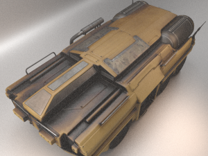 amphibious tank rigged Model 3D