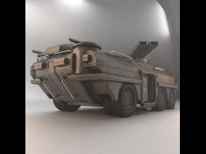 amphibious tank rigged Model 3D