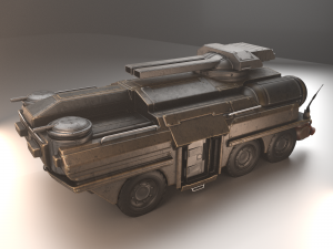 amphibious tank rigged Model 3D