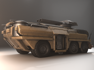 amphibious tank rigged Model 3D