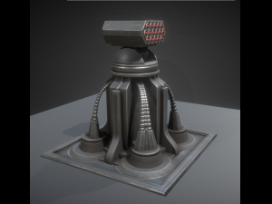 futuristic air defense tower animated 3D 模型